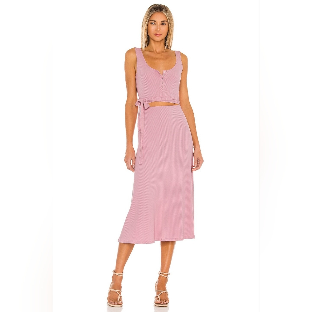 Lovers & Friends Malone Cutout Ribbed Dress Peony